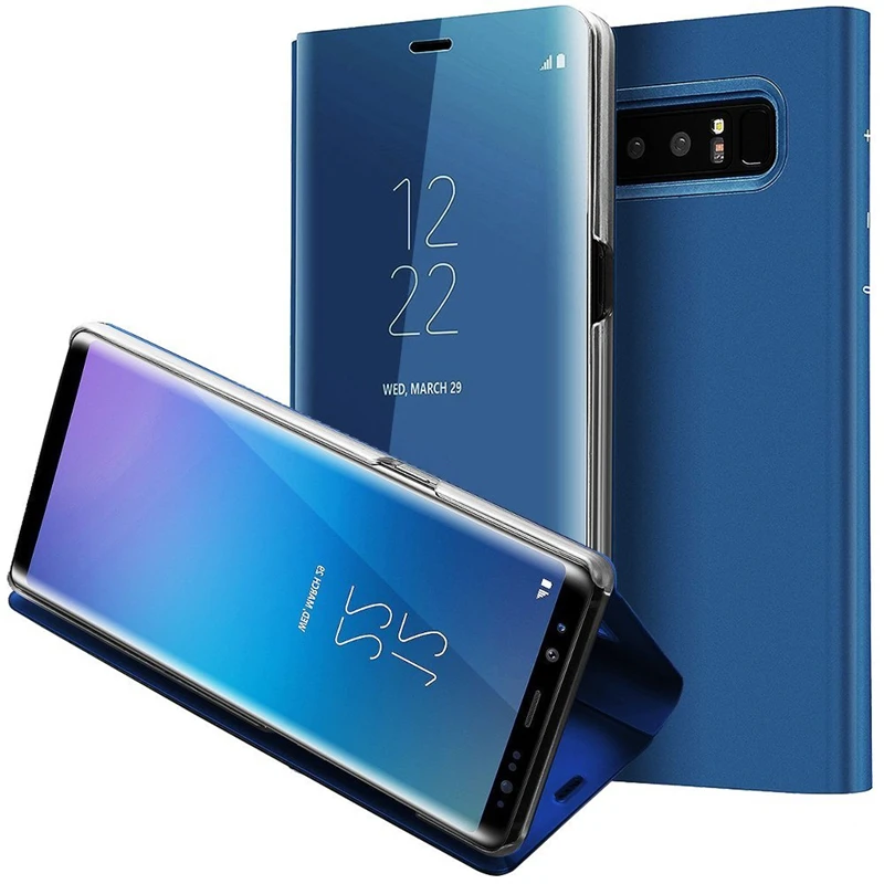 Умный зеркальный флип чехол для Samsung Galaxy Note 8 S6 S7 Edge S8 S9 Plus A8 2018 J3 J5 J7 A5 A7 2017|Бамперы| |