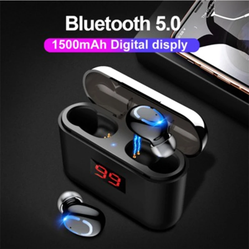 

Q32 Wireless Bluetooth 5.0 TWS Mini Earbuds Digital Display Handsfree Headset
