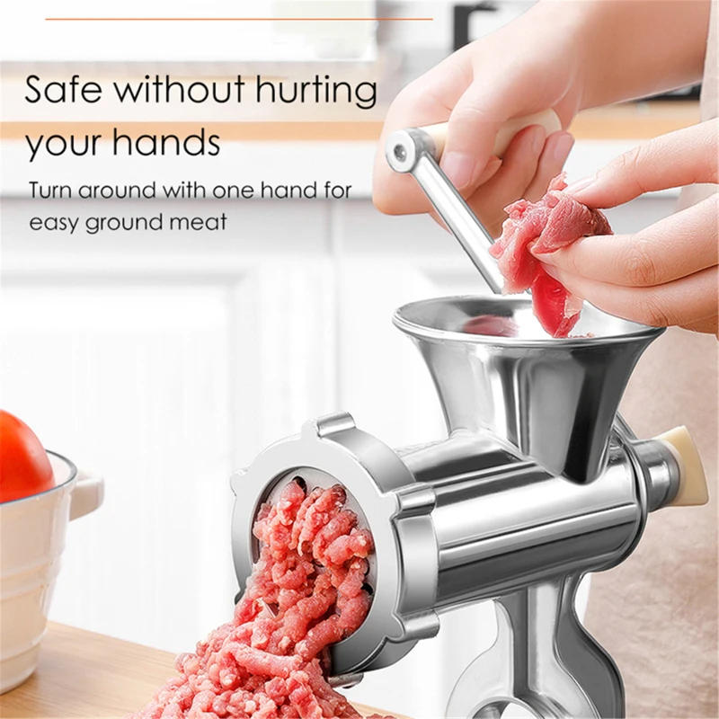 

AUPORO Kitchen Tools Manual Meat Grinder Hand Operated Beef Noodle Pasta Mincer Sausages Maker Gadgets Aluminum Grinding Machine