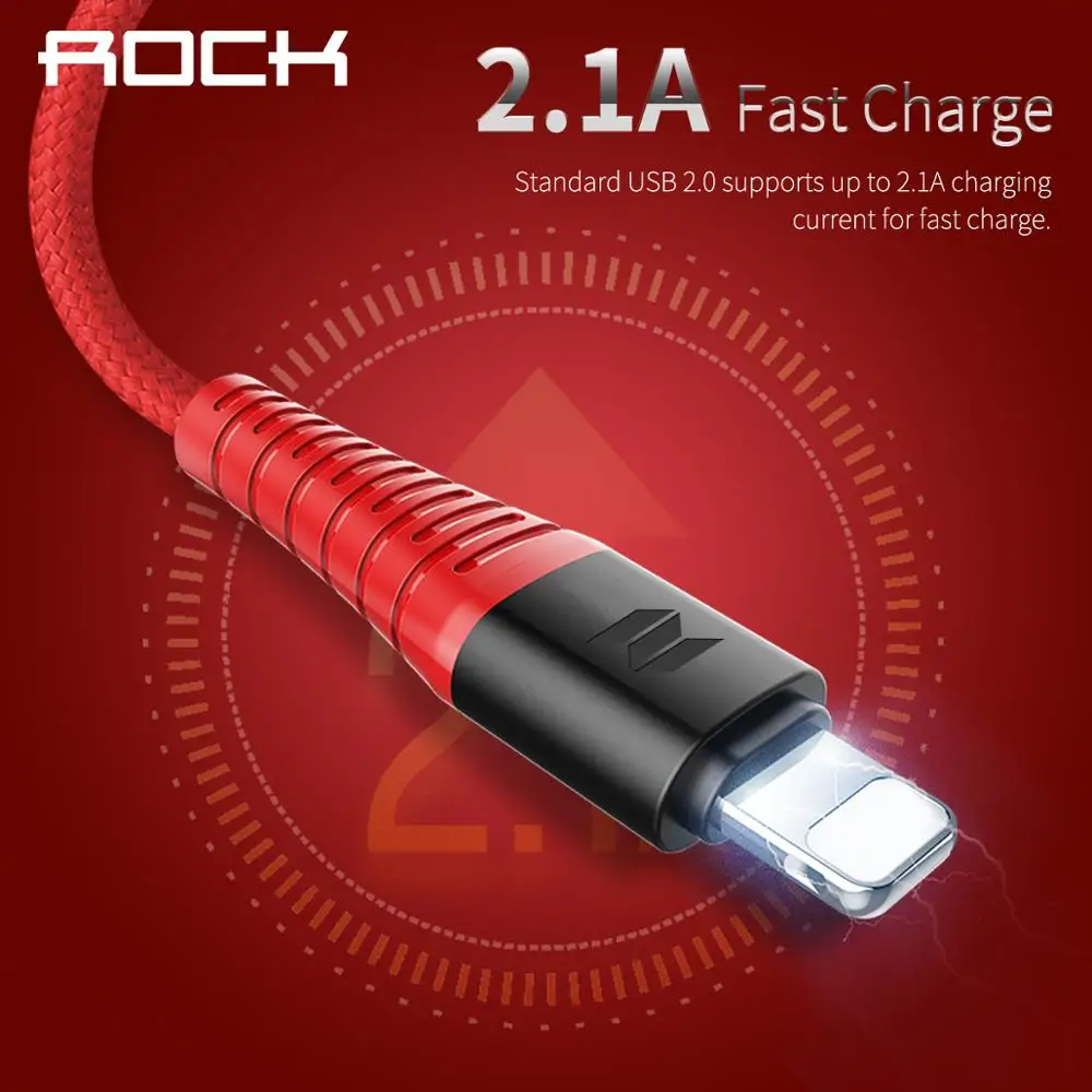 Rock usb кабель для iPhone 11 Pro Max XR XS X 7 8 Plus 6 6S 5 5S iPad Mini 4 мобильный телефон зарядное