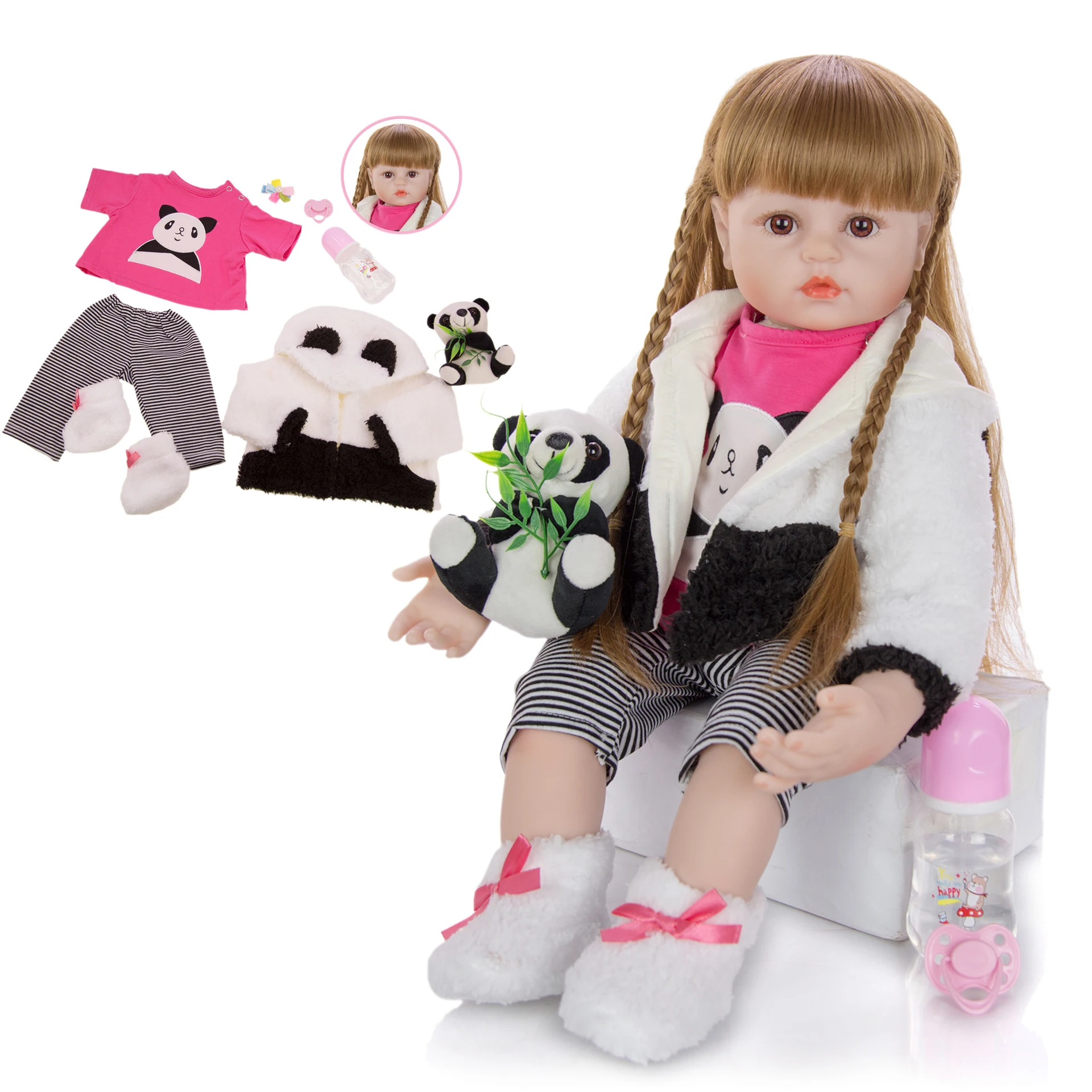 

KEIUMI Baby Reborn toddler Menina big 60cm Soft Silicone Reborn Baby Dolls Birthday Gifts Stuffed Doll Toys bebe reborn