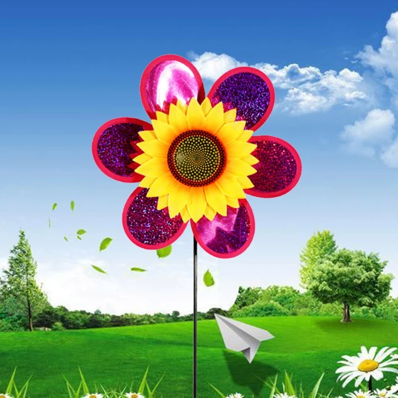 

3D Sunflower Wind Spinners Colorful Pinwheels Windmill Party Pinwheel for Garden H051