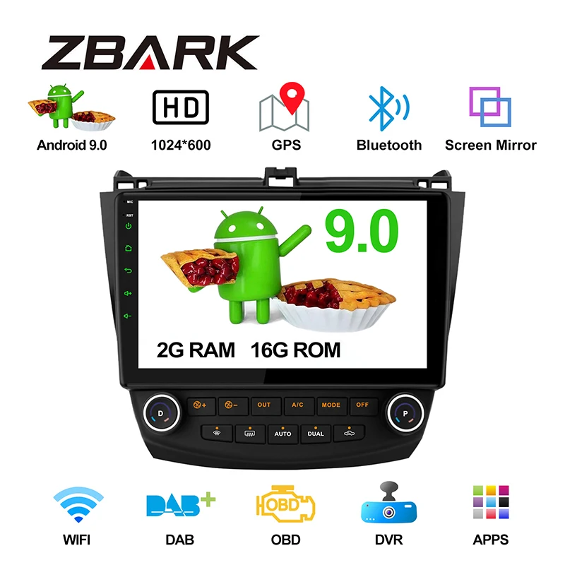 10 1 дюймов Android 9 0 автомобильный стерео радио плеер wifi OBD DAB RDS gps для Honda Accord 2002 2003 2004