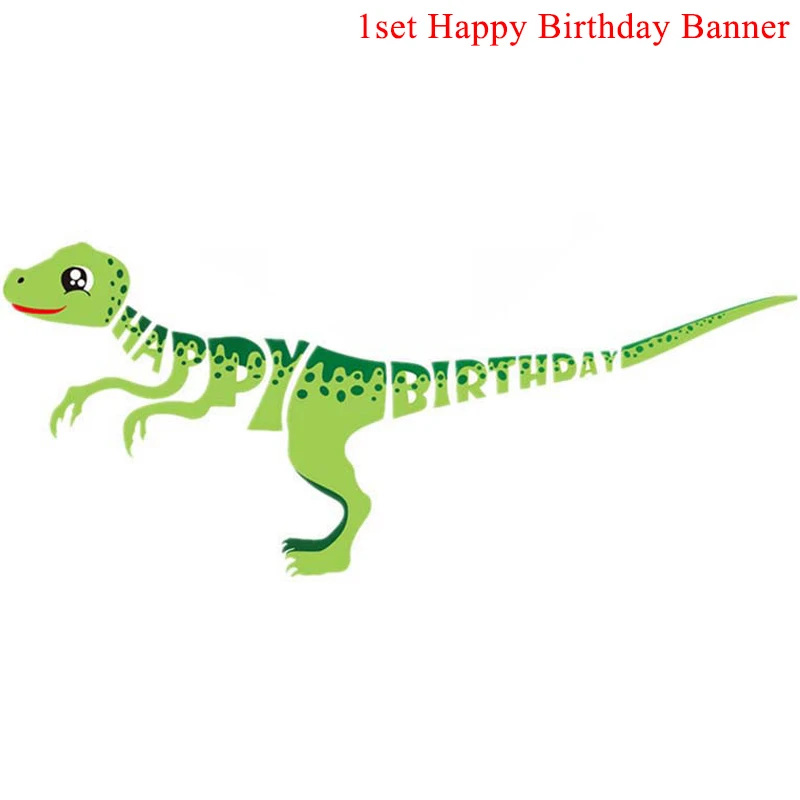 1set banner green Динозавр ПВХ фольга Висячие завитки динозавр день рождения украшения Детские сувениры Юрский динозавр Потолочные Подвесные гирлянды принадлежности - Цвет: 1set banner green