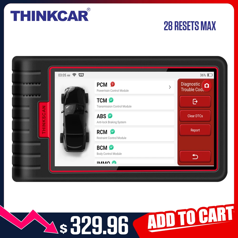 

ThinkCar ThinkScan Max Tools for auto Full system Diagnostic Scanner 28 Reset Function Bi-Directional Test ECU Coding via CRP909