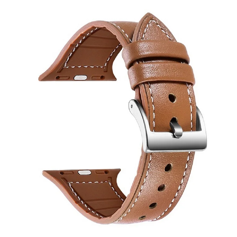 Apple Watch Band 38mm 40mm 42mm 44mm Silicone Leather Watch Strap for Iwatch 6 5 4 3 2 Series BlackGreen  Silicone Watch Belt