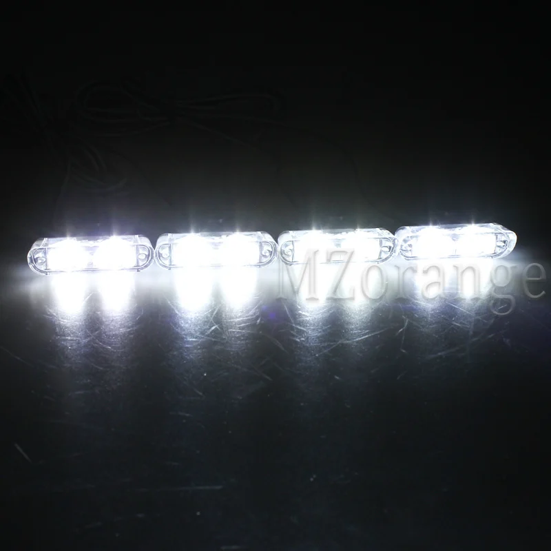 fso flash strobe light 4x2 LED Police lights led strobe lights on a car police flasher stroboscopes Flash Lights police light - Цвет: 4 white