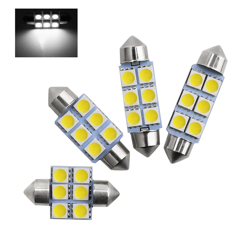 100 шт. большая акция 31 мм 36 39 41 5050 SMD 6 светодиодный купол Festoon Автомобильный