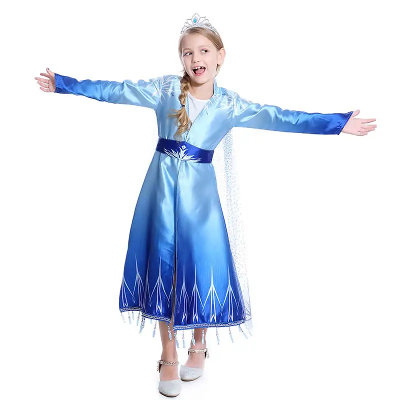 Новинка Платье для девочек Эльза Анна из аниме фильм Снежная королева вязаные