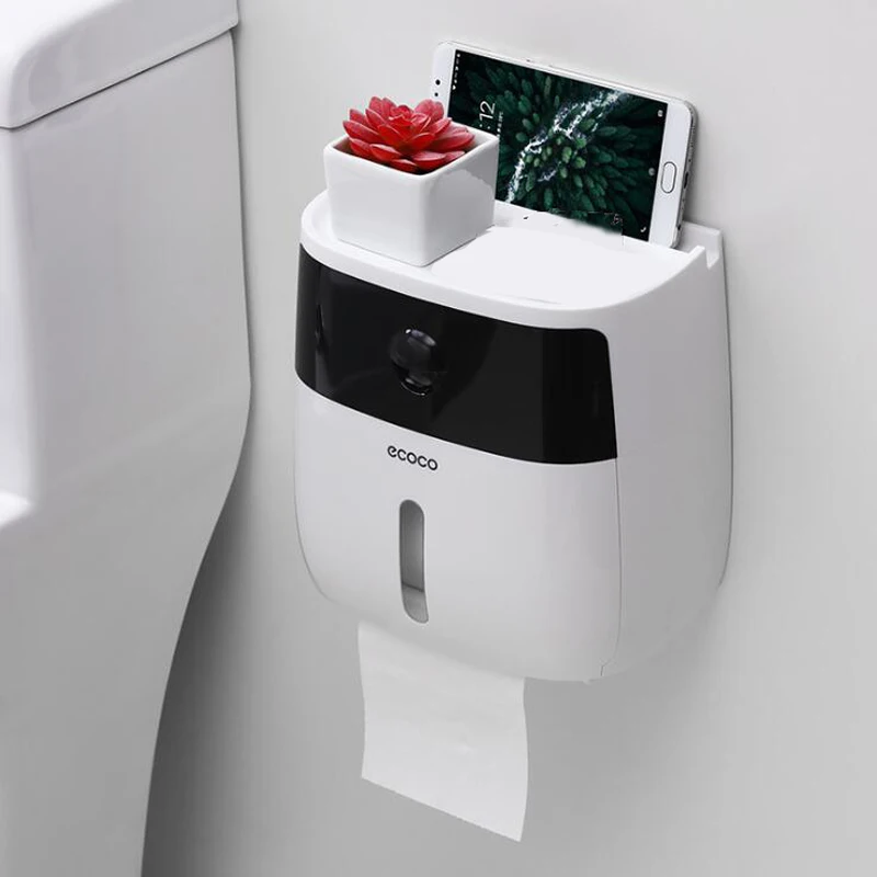 Двухслойный держатель для туалетной бумаги водонепроницаемый ящик хранения