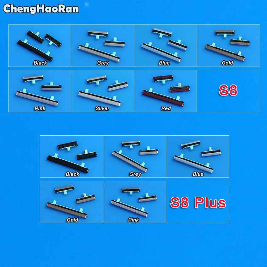 ChengHaoRan Side Button For Samsung Galaxy S8/S8 Plus G950 G955 Power Key and Volume Keys Replacement Part | Мобильные телефоны и