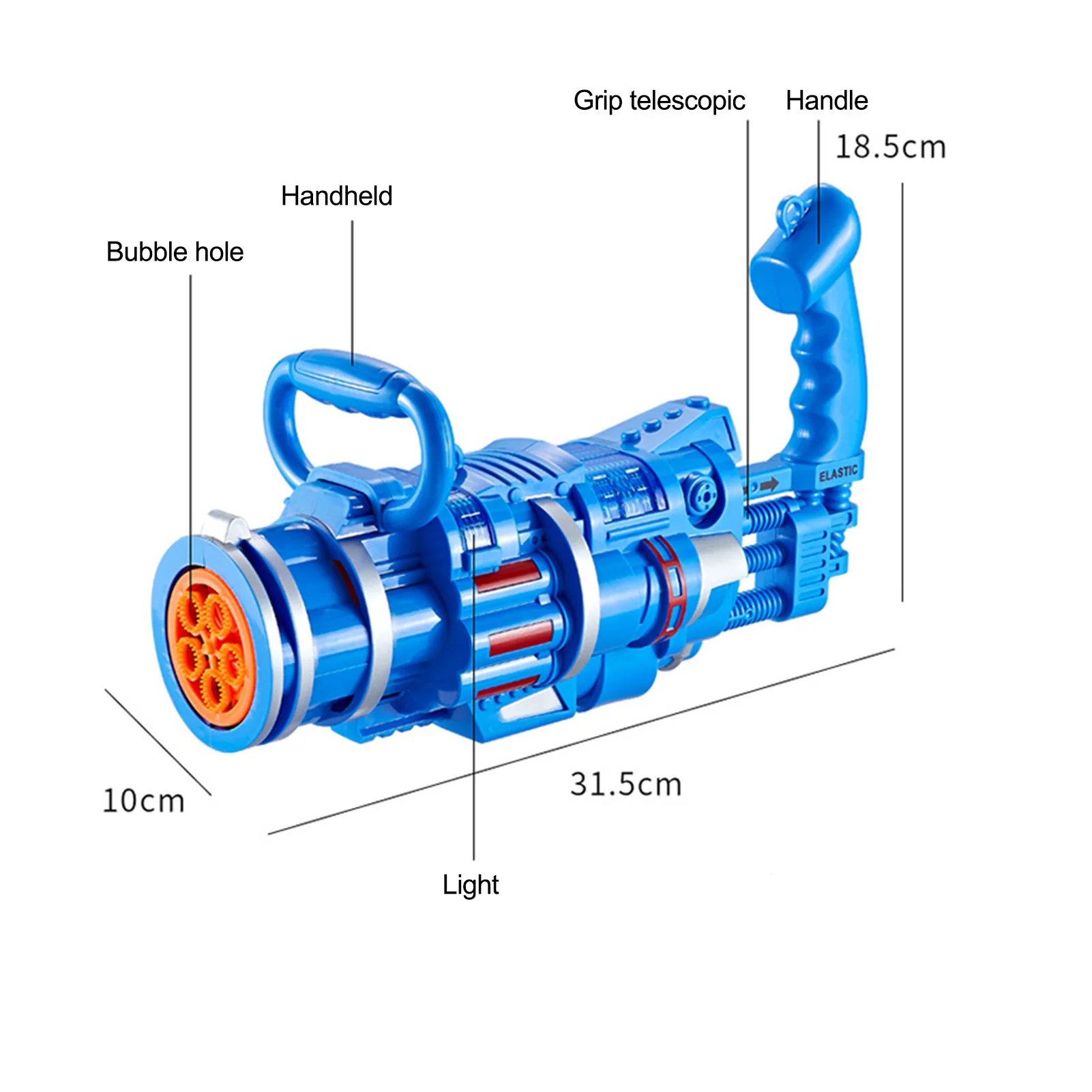 

Summer Gatling Bubble Gun Machine Wedding Supplies Electric Sound Light Automatic Bubble Blower Maker Gun Outdoor Toy for Kids