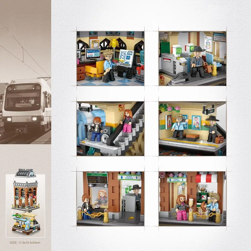 Новый набор городская улица View строительные блоки создатель Архитектура станции