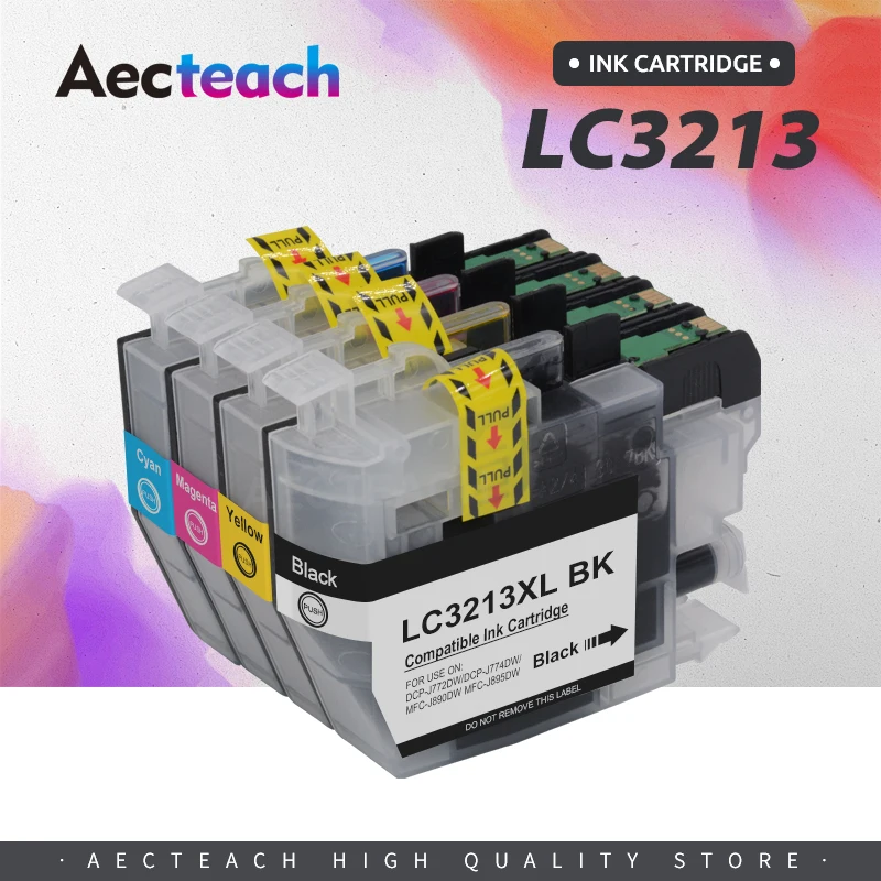 Aecteach Новый совместимый принтер чернильный картридж для принтера Brother LC3211 LC3213