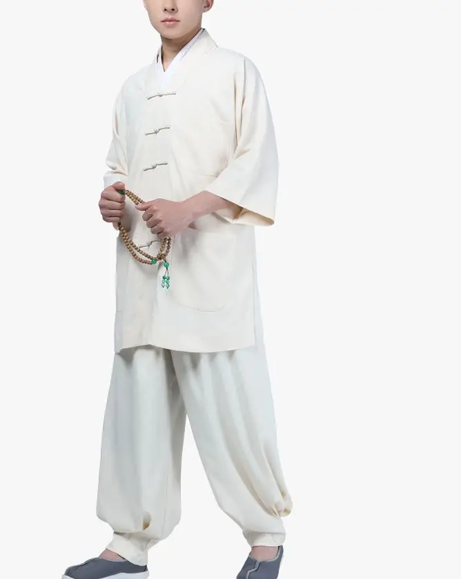 Унисекс летняя с коротким рукавом буддизм одежда шаолиньских монахов Будды