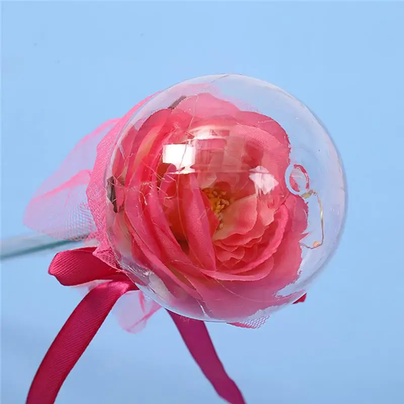 Светодиодный светящийся шар букет розы гелиевый прозрачный ручной светодиодный