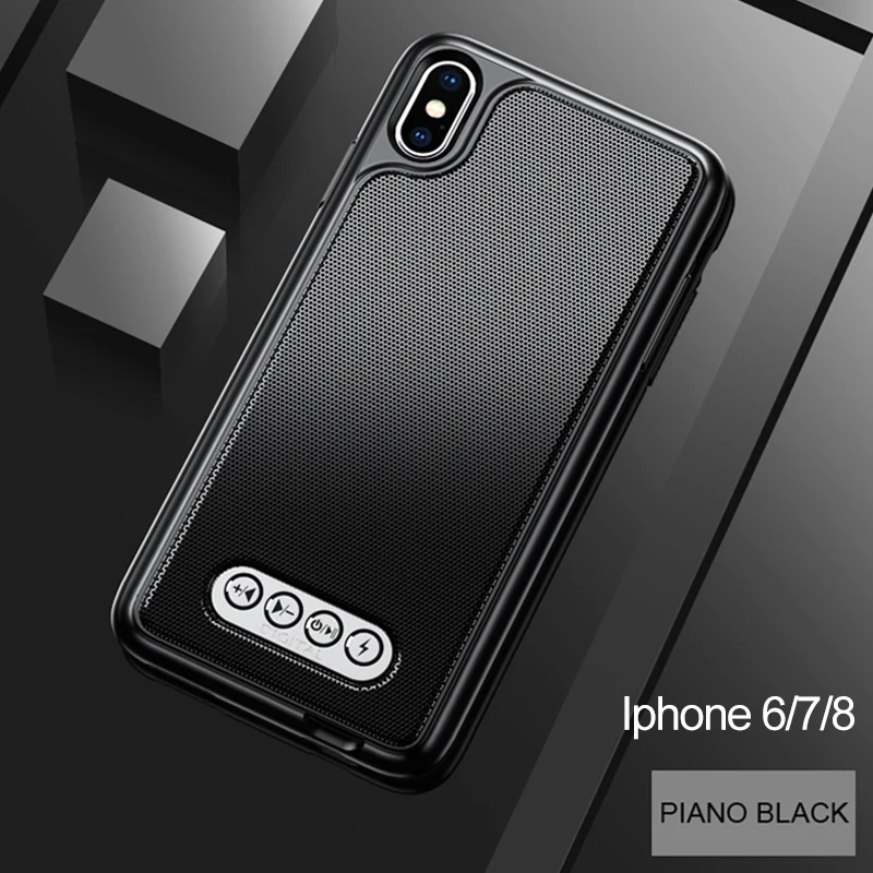 iPhone 6 7 8 Black 3 в 1 Bluetooth динамик чехол для телефона V4.2 power Bank чехол для телефона TPU Жесткий Чехол для iPhone 6/6S 7 8 Plus X/XS Max XR - Цвет: iPhone 6 7 8 Black