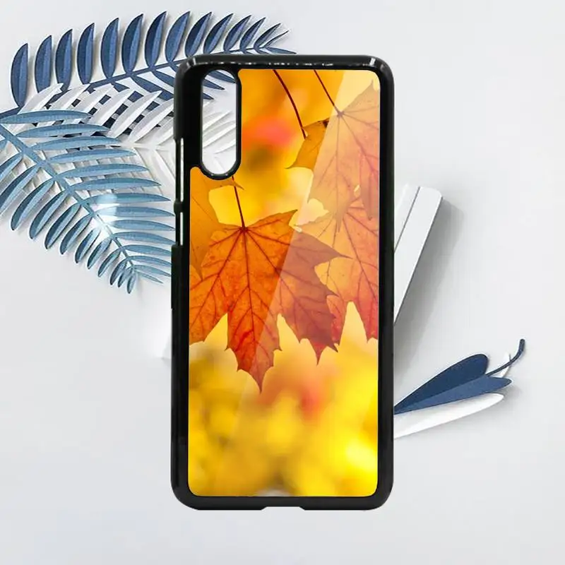 

Autumn falling leaves maples luxury design Phone Case shell PC For Samsung galaxy S note 8 9 20 10 e lite2019 plus pro ultra