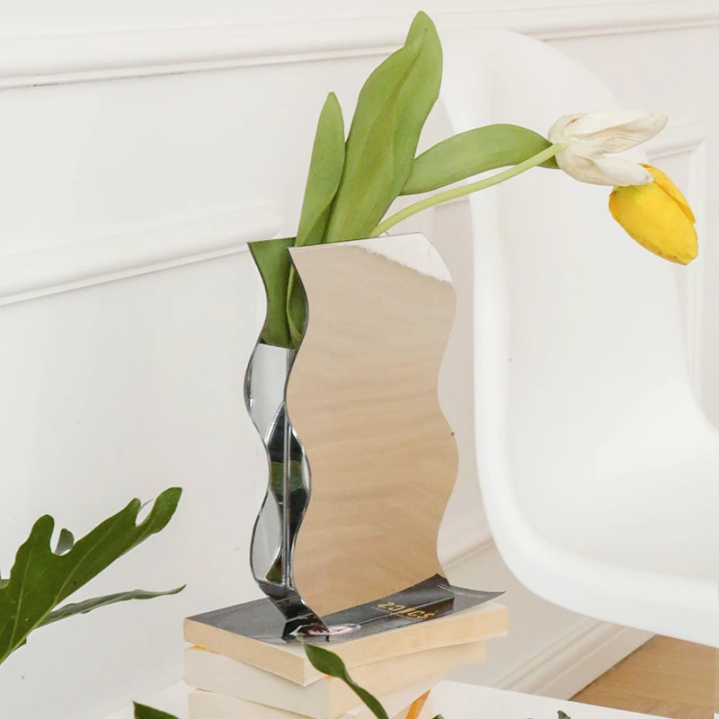 

Color Acrylic Vase Living Room Flower Arrangement Simple Art Geometric Model Home Decoration