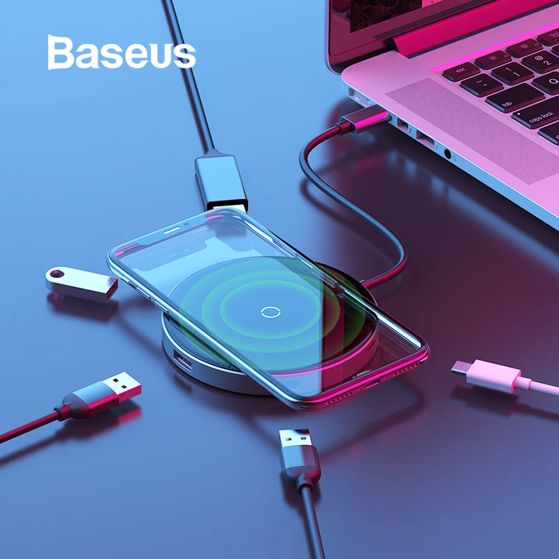 Baseus USB C концентратор к 3 0 HDMI адаптер QI Беспроводное зарядное устройство сплиттер