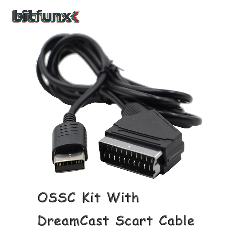 Bitfunx OSSC HDMI конвертер комплект прозрачный черный для Ретро игровой консоли комплект обновления с Scart кабель - Цвет: whit DC scart