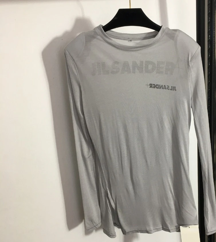 

118347 Autumn Winter New Fashion Classic Lettered Printed Brand Luxury Design Crew Neck Long Sleeve T-Shirt Bottom Shirt J1