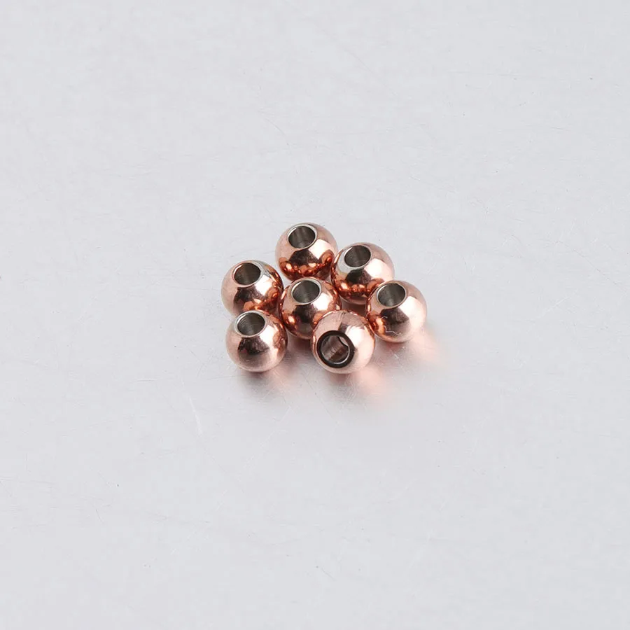 

Fnixtar 100Pcs/Lot Loose Bead Cahrms 5mm Stainless Steel Ball Hole 2mm Beads Charm For DIY Making Jewelry Necklace Bracelets