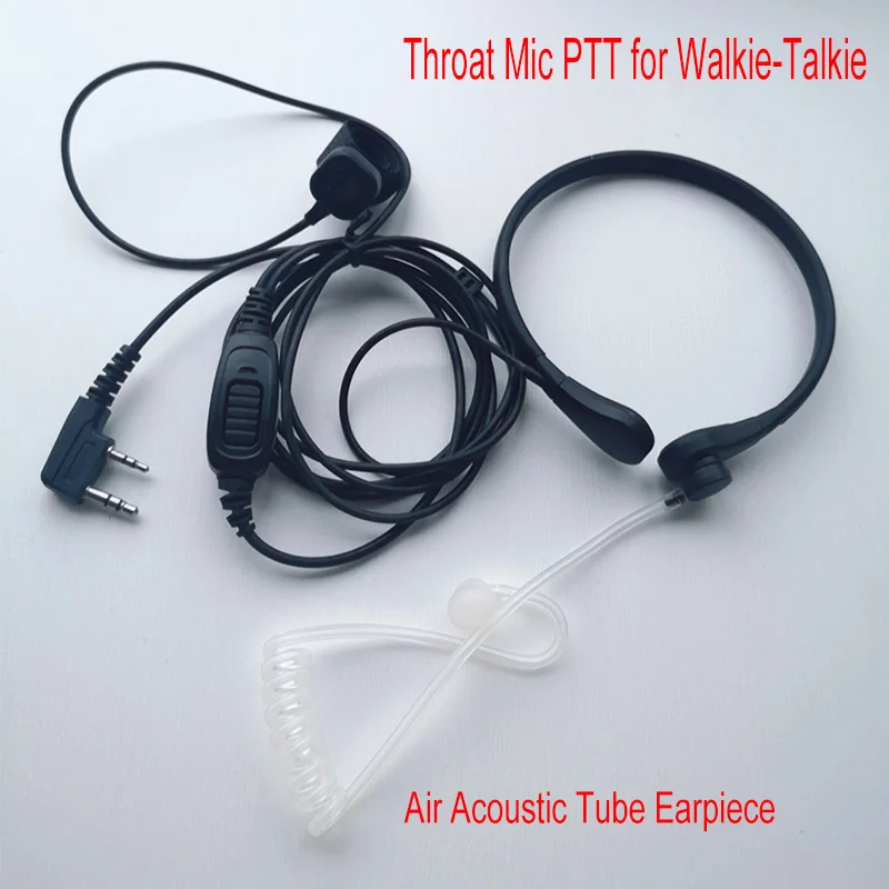 WURUI Walkie Talkie наушники горло микрофон PTT Air Акустическая трубка наушник гарнитура