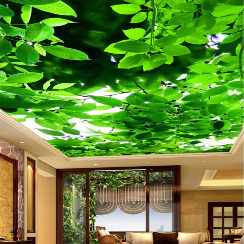 Wellyu пользовательские трехмерные фото обои 3d Дерево разветвление зеленый лист