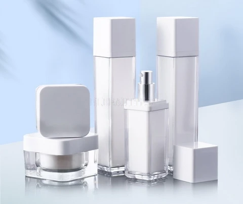 Акриловая квадратная баночка для крема 30/50 г емкость с насосом лосьона 50/100 мл