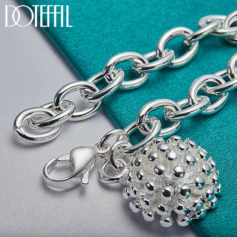 Браслет DOTEFFIL из стерлингового серебра 925 пробы с подвеской кораллового