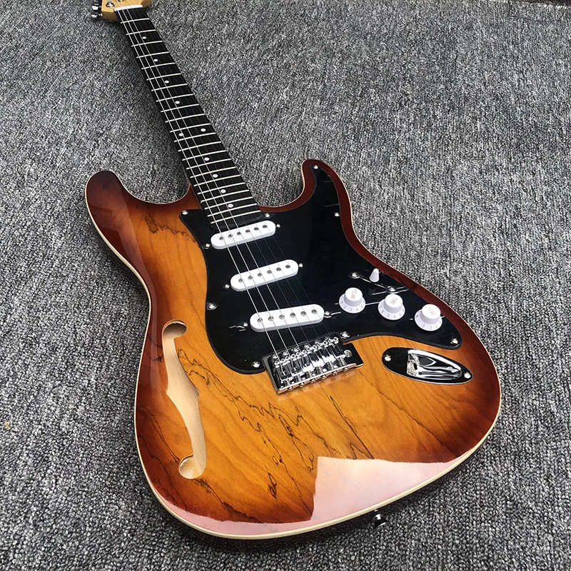 2020 г. высококачественная электрогитара в стиле ST текстурная фанера с картой и