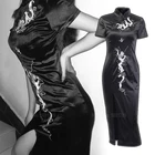 Для женщин Китайский Стиль дракона в китайском стиле с вышивкой в готическом стиле, в стиле ретро; Пикантные тонкие Qipao JHarajuku для ночного клуба облегающее Платье для вечеринки