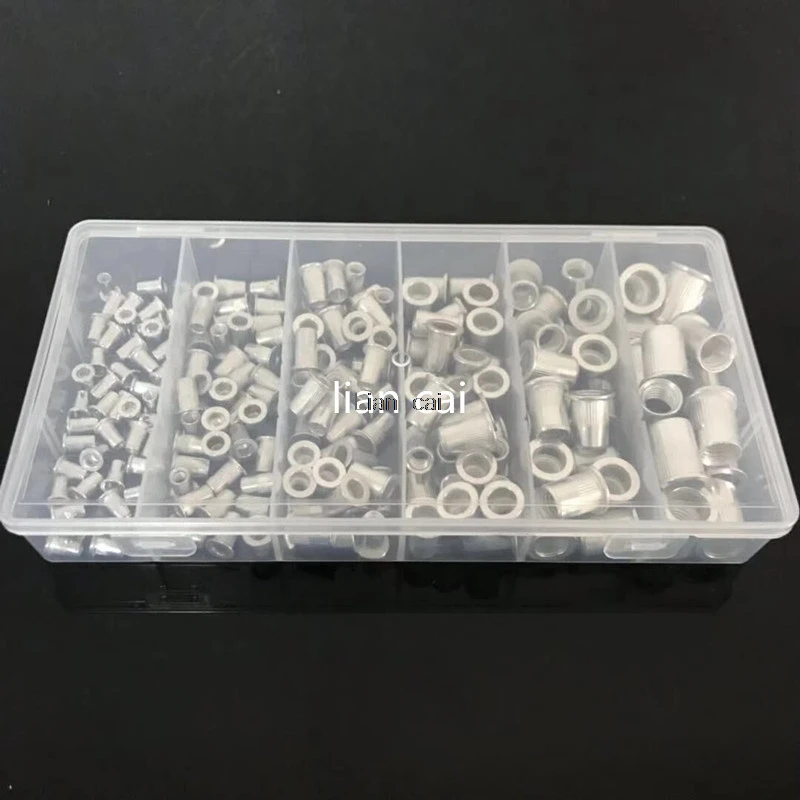 190 шт алюминиевый сплав Rivnut плоская головка Резьбовая вставка крышка M3 M4 M5 M6 M8 M10