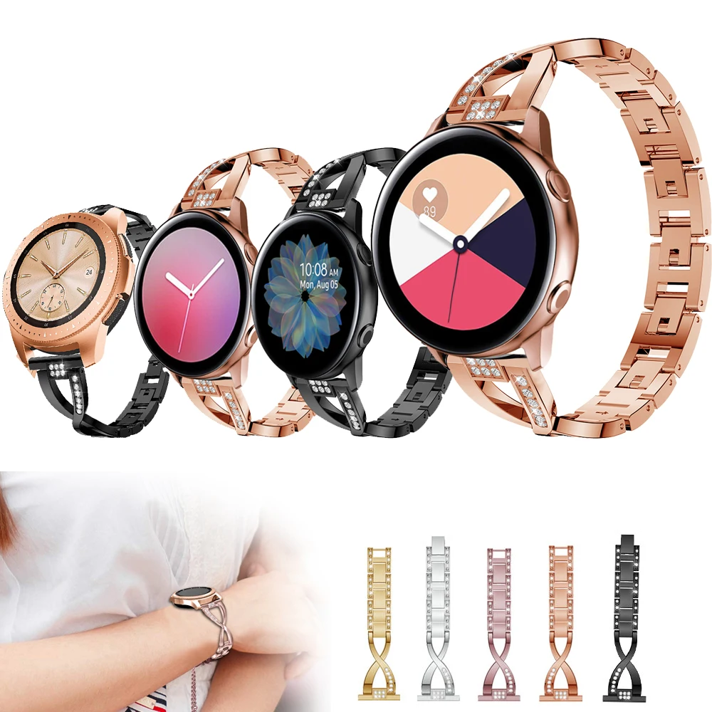 

Ремешок из нержавеющей стали для Samsung Galaxy Watch Active/Gear S2, браслет для Galaxy Watch 42 мм/Galaxy watch Active 2 40 44 мм, 20 мм