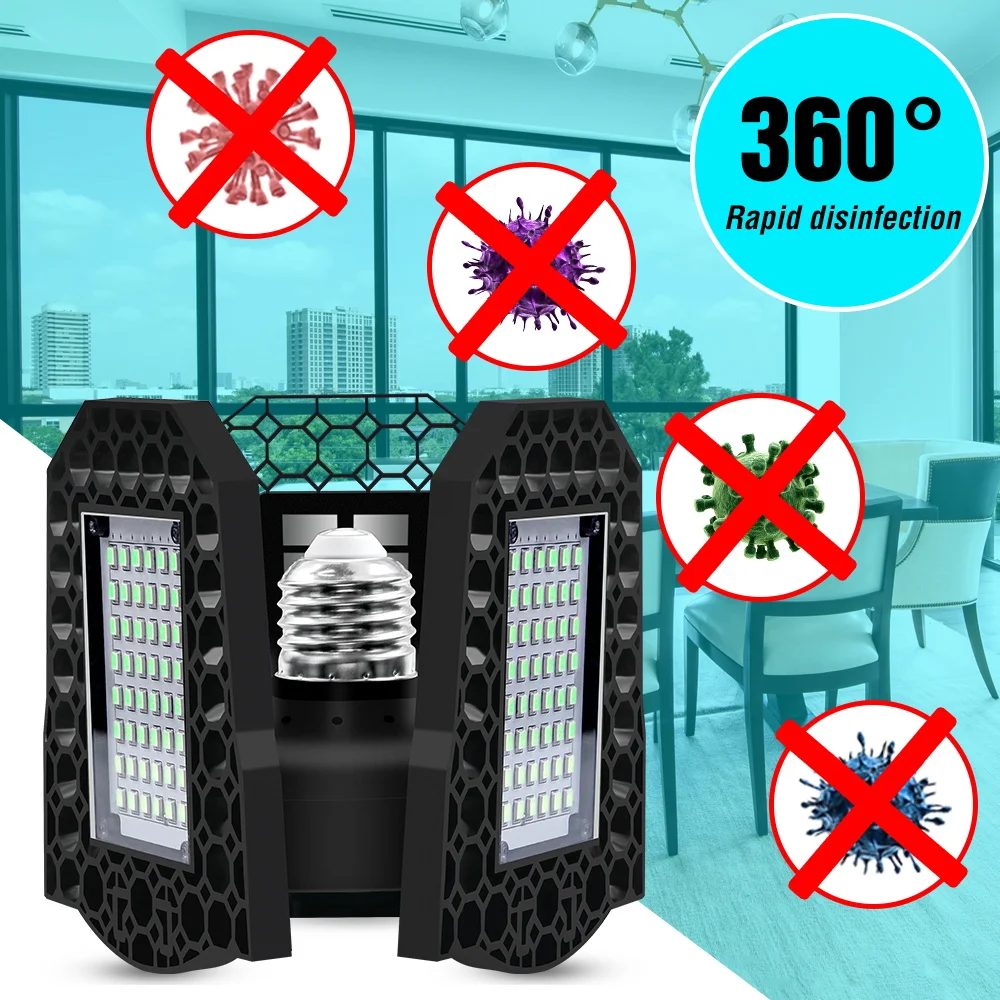 220V UVC лампа E27 Led озоновый стерилизатор светильник бактерицидный Ultravioleta 40W 60W 80W