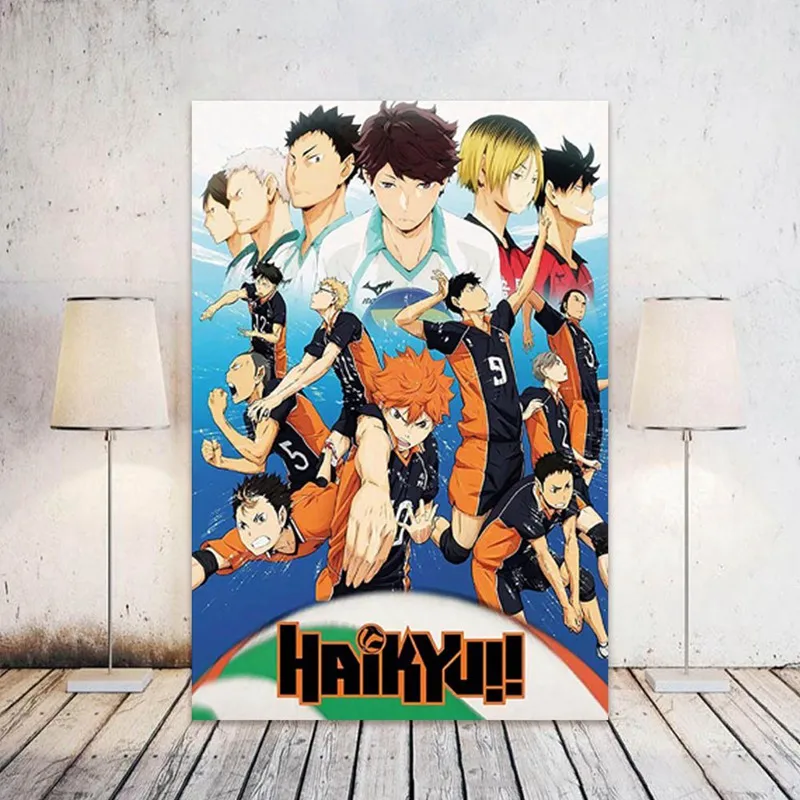 Лидер продаж 2021 Японское Аниме Haikyuu! Волейбольный мальчик мультфильм Шелковый