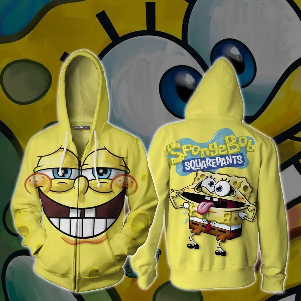 

Anime Sweatshirts Hoodie Sponges Cosplay Costume Jacket Halloween Men Woman bobs Top