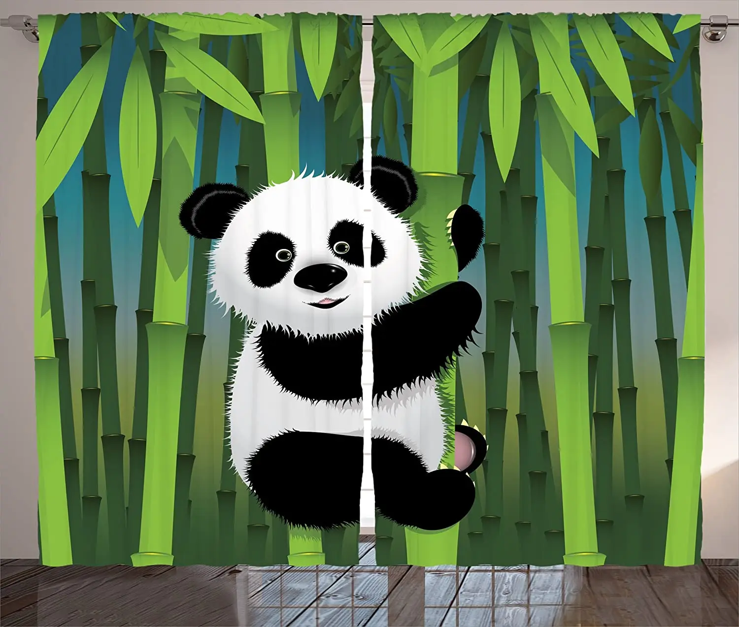 Мультяшные занавески для гостиной любопытный ребенок панда на стержне