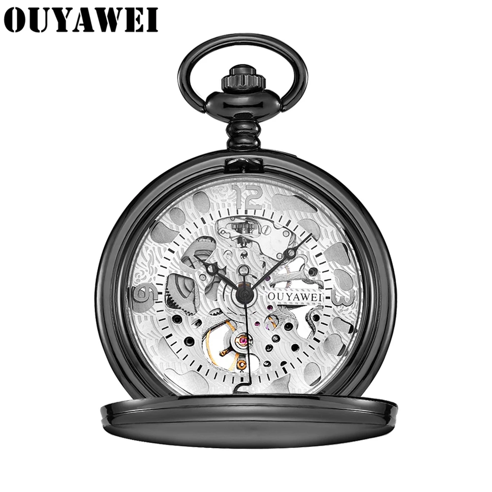 

OUYAWEI Brand Mechanical Hand Wind Pocket Men Watch Male Top Brands Fashion Mechanical Pocket & Fob Watches Relogio Masculino