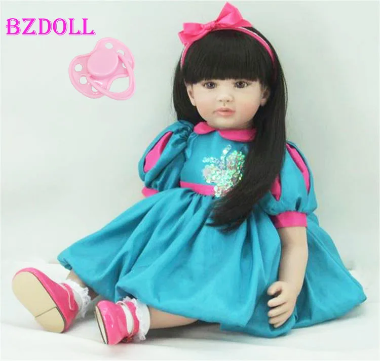 

60 CM Soft Silicone Vinyl Reborn Doll Girls Brinquedos Lifelike Newborn Child Play House Toys