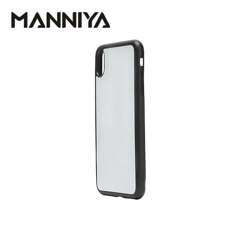 MANNIYA 2D сублимационный пустой резиновый чехол для телефона для iphone XR с алюминиевыми вставками и клеем! 100 шт./лот