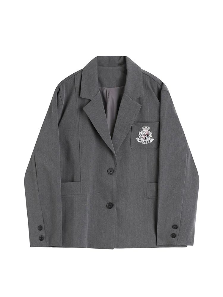 Women's Vintage Blazer Loose Preppy Style Sweet Fashion Female Suit Jacket Single Breasted Long Sleeve Lapel All-match Outwear |