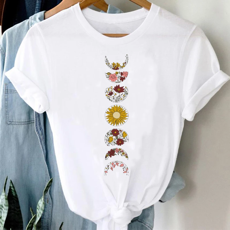

T-shirts Women 90s Mountain Painting Printing Fashion Spring Summer Clothes Graphic Tshirt Top Lady Print Female Tee T-Shirt