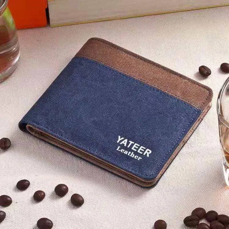 

Men Wallets Fashion hengsheng Luxury Brand Men's Wallet Canvas Short BAELLERRY Wallet Retro NO Zipper Wallet Men Purse Male 081