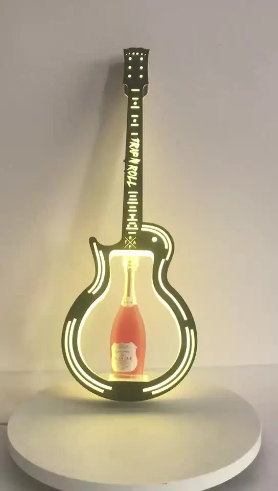 Logotipo personalizado LED, glorificador de guitarra, showdor VIP, presador de botella para Club Night no