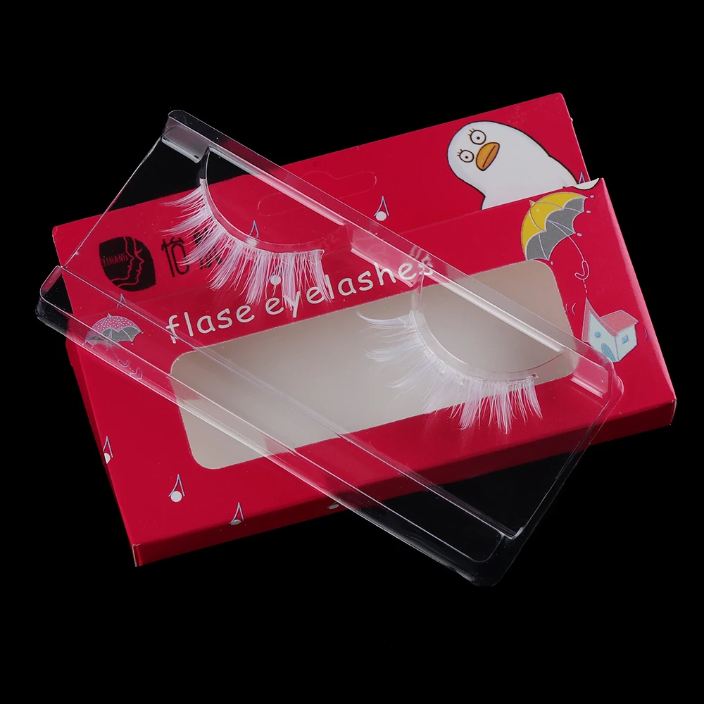 1 пара новых Белых накладных ресниц Длинные Накладные ресницы из Натурального