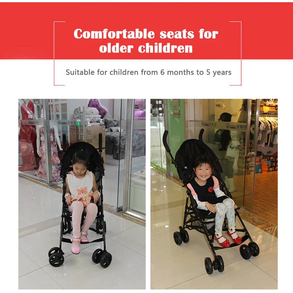 

Trolley Lightweight Baby Foldable Outdoor Portable Stroller With Awning Lightweight Four-wheel Cart Gift Cushion