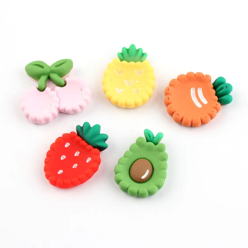 

10Pcs/lot Kawaii Resin Strawberry Cherry Fruits Flatback Cabochon Accessories for Hair Bows Center DIY Scrapbooking Decoration