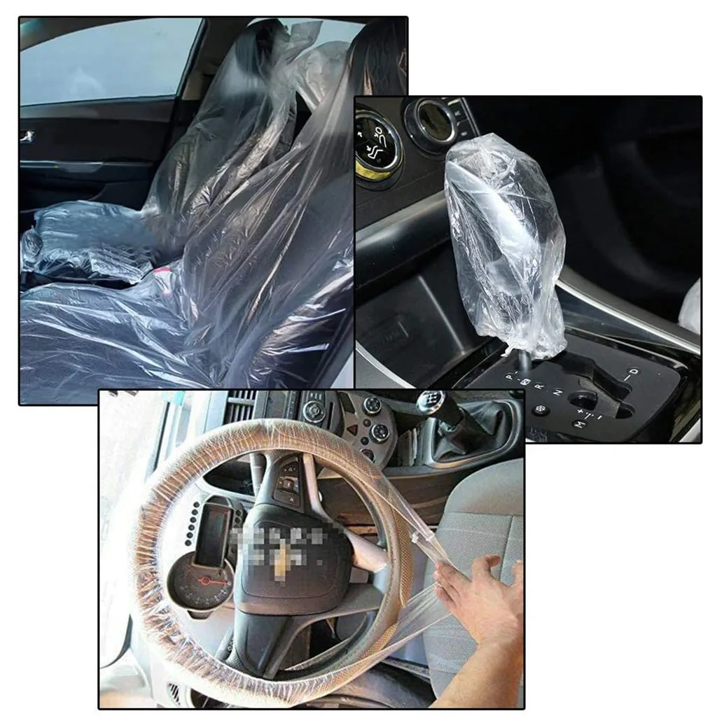 A100PC одноразовый чехол для автомобиля пластиковый сиденья рулевого колеса рычаг